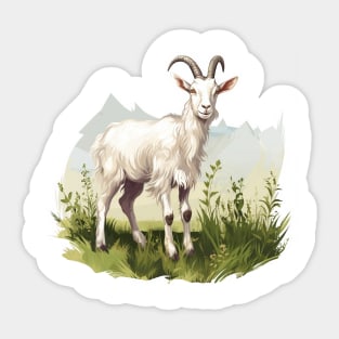 White Goat Sticker